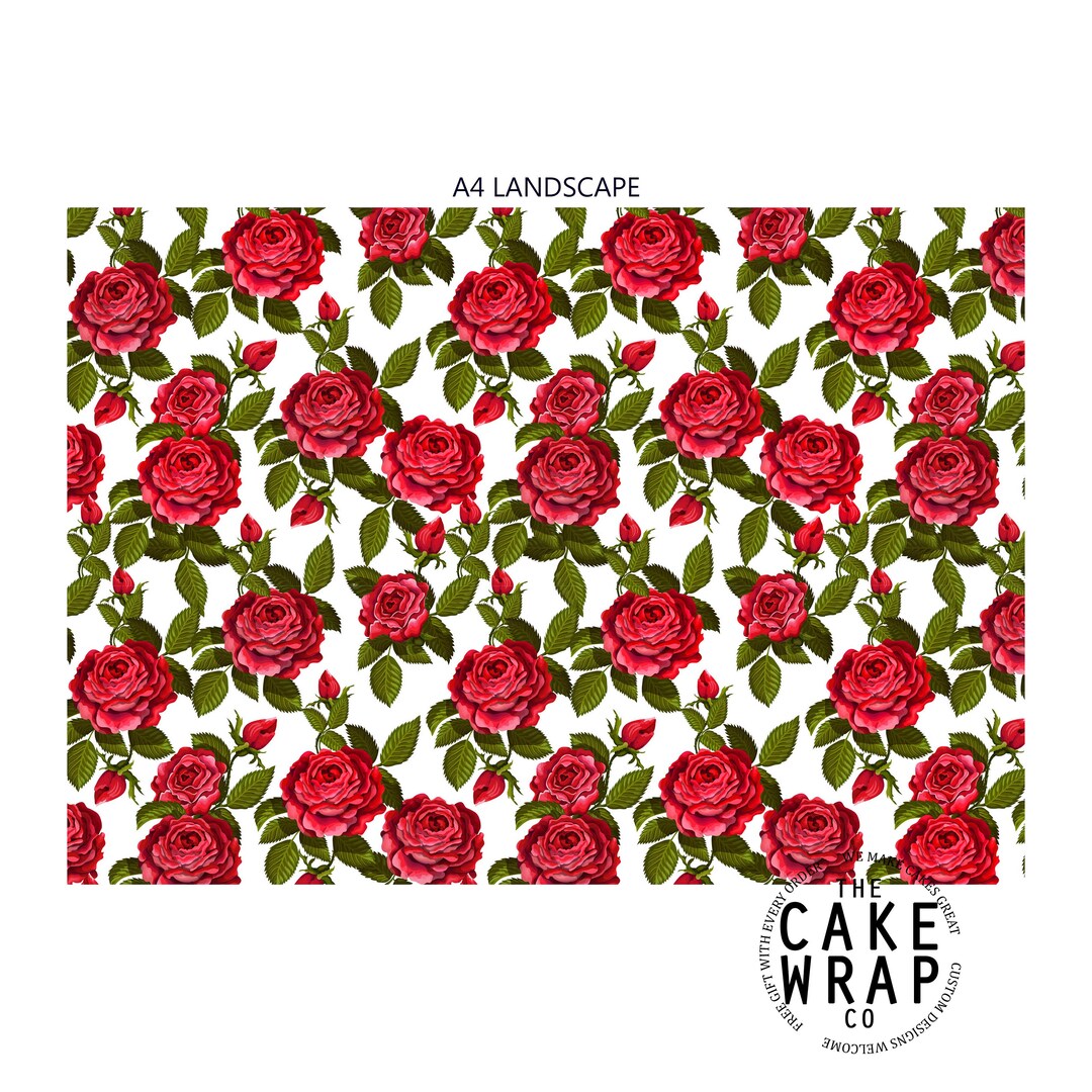 ROSES CAKE WRAP Edible Icing Cake Wrap Icing Sheet Icing Etsy