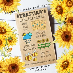 Bomboniera per le feste, pacchetti di semi, pacchetti di semi personalizzati, bomboniera di compleanno, regalo per infermiere, regalo per insegnanti, bomboniera unica, regalo di ringraziamento, semi di girasole