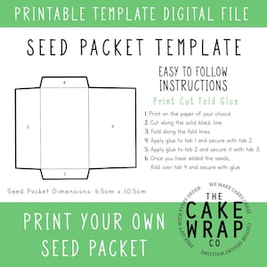 Custom Printable Seed Packet, Seed Envelope, Printable Seed Packet, Seed packet, Print at Home Seed packet, Digital File Seed Packet