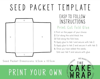 Custom Printable Seed Packet, Seed Envelope, Printable Seed Packet, Seed packet, Print at Home Seed packet, Digital File Seed Packet