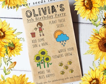 Birthday party seed packets, Seed Packets, Custom Seed Packets, Birthday Favor, Nurse Gift, Teacher Gift, Unique Favor, Party Favour,