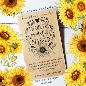SEMI DI GRAZIE, pacchetti di semi di gratitudine, pacchetti di semi personalizzati, favore di ringraziamento, regalo per infermiere, regalo per insegnanti, favore unico, semi di girasole