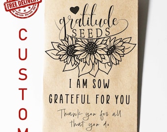 GRATITUDE SEEDS, Gratitude Seed Packets, Custom Seed Packets, Thank You Favor, Nurse Gift, Teacher Gift, Unique Favor, Sunflower Seeds