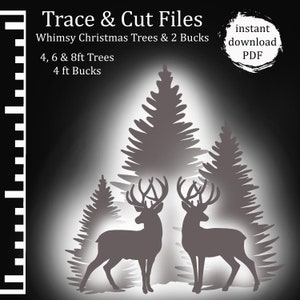 Christmas Tree Trace to Cut Template, Printable Trace and Cut Christmas Silhouette Decor, Home Decor, Christmas Home Decor, Christmas Tree