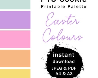 PYO Cookie Palette, Cookie Palette Digital File, Instant Download Cookie Palettes, Paint Your Own Cookies, Printable Cookie Paint Palettes