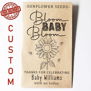 BABY SHOWER FAVOR, Baby Shower Seed Packets, Custom Seed Packets, Baby Sprinkle Favor, Party Favors, Elegant Shower Favor, Unique Favor,