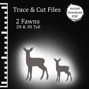 Fawn Trace and Cut Template, Printable Trace and Cut Christmas Silhouette Decor, Home Decor, Christmas Home Decor, Christmas Tree, Fawn