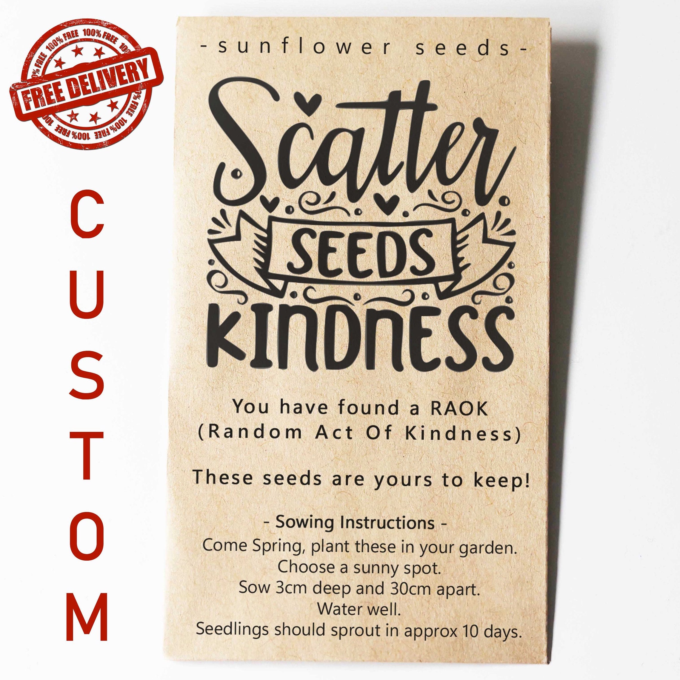 RAOK, Kindness Seed Packets, Random Act of Kindness Seed Packet
