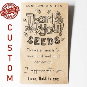 SEMI DI GRAZIE, pacchetti di semi di gratitudine, pacchetti di semi personalizzati, favore di ringraziamento, regalo per infermiere, regalo per insegnanti, favore unico, semi di girasole