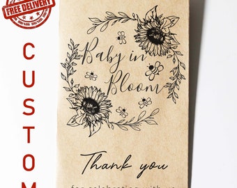 Baby Shower Favor, Baby Shower Seed Packets, Custom Seed Packets, Cute Shower Favor, Affordable Favors, Gift, Unique Favor, Sunflower Seeds