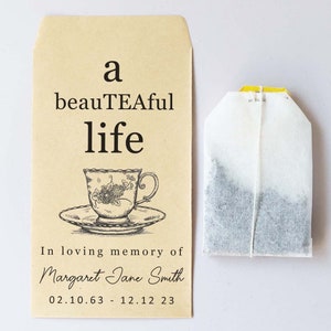 Personalized Memorial Tea Packets, Funeral Favors - Etsy