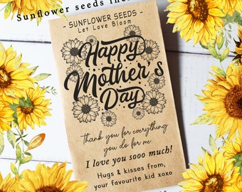 Mother's Day Gift, Mother's Day Favor, Custom Seed Packets, Mother's Day Seeds, Bee Seeds, Gift for Mum, Unique Favor