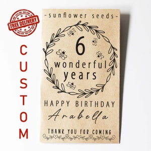 BIRTHDAY FAVOR, Thank You Seed Packets, Custom Seed Packets, Cute Thank You Favor, Affordable Favors, Gift, Unique Favor, Sunflower Seeds