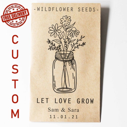 WEDDING FAVOR, Thank You Seed Packets, Custom Seed Packets, Cute Thank You Favor, Affordable Favors, Gift, Unique Favor
