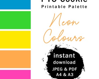 Paleta de galletas PYO, paletas de pintura para galletas imprimibles (JPEG, PDF)
