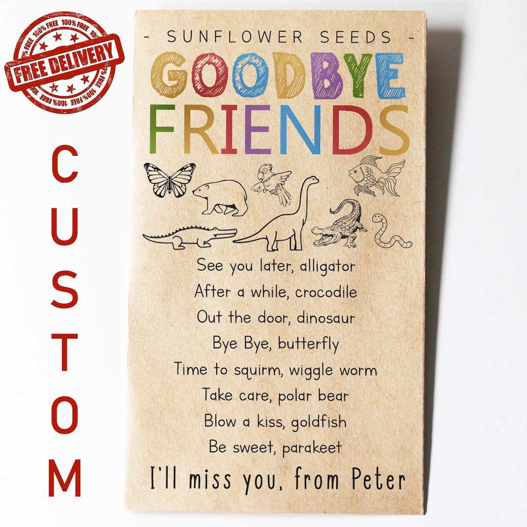 Goodbye Present, Bee Seed Packets, Custom Seed Packets, Goodbye Favor ...