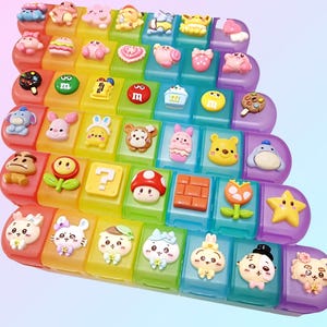 Chiikawa Pill Box Pokemon Pill Case Kirby Chocolate Pooh Mario Zootopia Ocean and Sailor 7-day Portable image 1