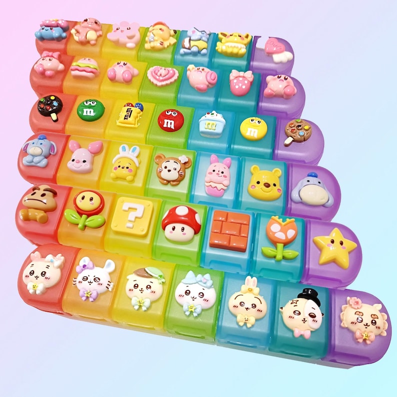 Chiikawa Pill Box Pokemon Pill Case Kirby Chocolate Pooh Mario Zootopia Ocean and Sailor 7-day Portable image 1