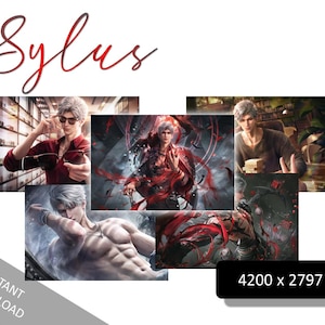 SYLUS Printable Wallpaper • 5 images • 4200 x 2797 • Digital Print - Artwork Modern Home Decor • Love and Deepspace (ref : SA2)