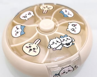 Chiikawa Rotating 7-day Pill Box Portable Pill Case