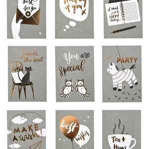Multi-purpose Foiled Greeting Card Set | Small Size : 88 x 125mm (3.5 x 5.7 inch)