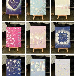 Foiled Birthday Card Set (Size : 125 x 170mm, 4.9 x 6.7 inch)