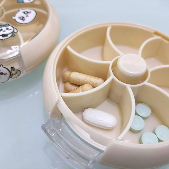 Chiikawa Rotating 7-day Pill Box Portable Pill Case - Etsy