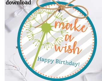 Printable Birthday Gift Tag, Instant Download Birthday Gift Tag