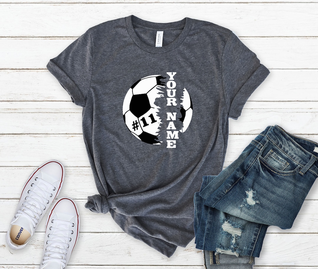 Personalized Soccer Player Shirt Soccer Ball Name Shirt Etsy