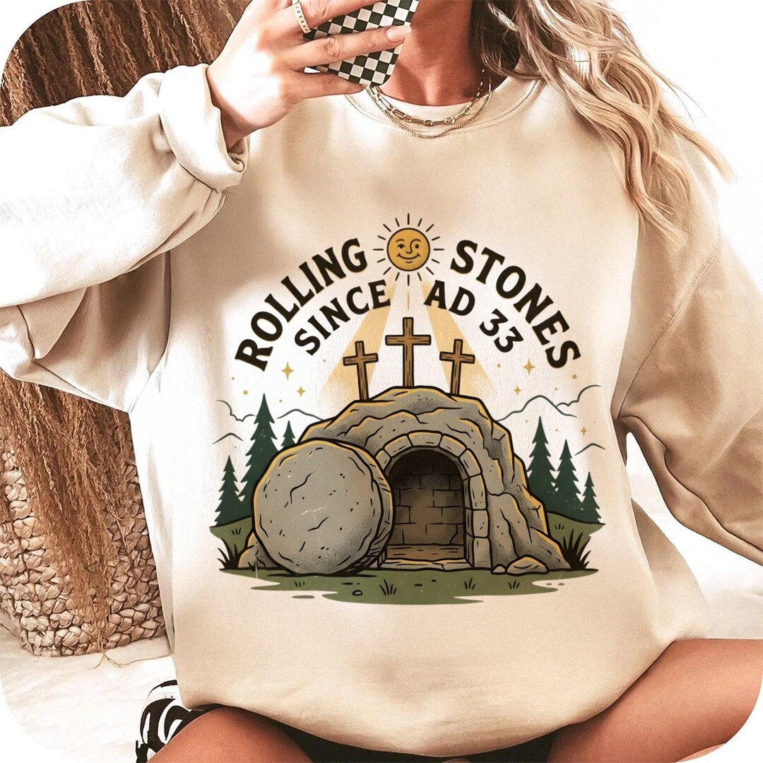 Rolling Stones Since AD 33 Vintage Graphic Design With Tomb and Crosses ...