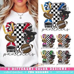 PANTHERS Football Png Bundle, Football Number And Alphabet Sport Family Png, Football Lightning Bolt Png, Game Day Football Mama PNG