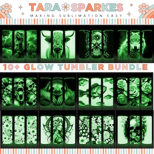 15+ Glow in the Dark 20oz Tumbler Bundle, Skinny Tumbler Sublimation Design, Wolves Digital Download, Straight & Tapered Tumbler Wrap PNG