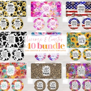 40+ Sassy License Plate & Car Coaster Sublimation Design, Car Coaster Designs, Round Sublimation Design, Car Mama, Commercial Use Png