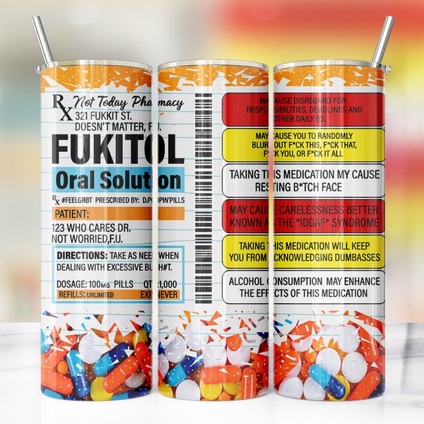 Pharmacist Prescription, Pharmacy Sublimation PNG 20oz Skinny Tumbler Sublimation Designs, Straight 20 oz Tumbler Template, Tumbler Wrap PNG