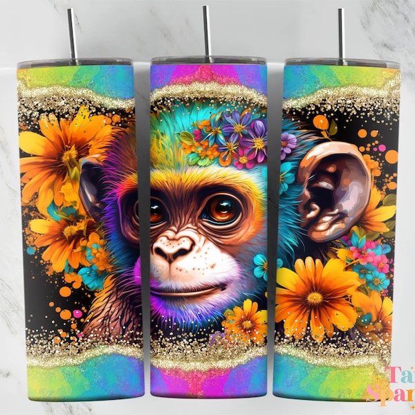 Monkey Tumbler Etsy