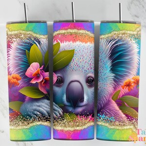 Koala Sublimation Design for 20 Oz Skinny Tumblers, Digital Sublimation  Template, Wrap Tumbler Design, Straight and Tapered Templates 
