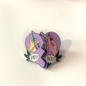 Matching besties best buds Pins Stoner Backpack Pin Brooch - Denim jacket Pin Smoker Gift Gift for Bestie Xmas Gift for Her Him