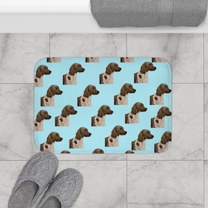 Whimsical Dog-Themed Bath Mat, Cute Dog Bath Rug, Dog Lover Gift, Bathroom Decor, Pet Lover Mat