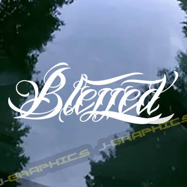 Blessed Window Car Decal Etsy