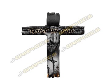 Trust In God Cross Vinyl Decal: Car, Truck, SUV