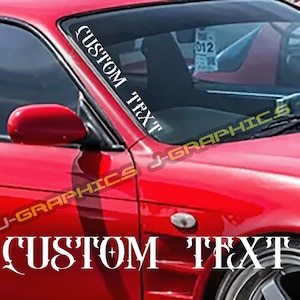 Custom Windshield Vinyl Decal: Personalized Text Banner (22 inch)