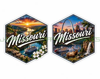 Missouri State Vinyl Decal Sticker Travel Souvenir Gift Bumper Window 2x Pack