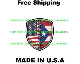 American Puerto Rico Flag Vinyl Decal: Car, Laptop, Toolbox Sticker