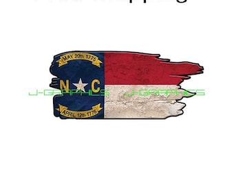 North Carolina State Flag Sticker Decal Adhesive Vinyl north carolinian NC