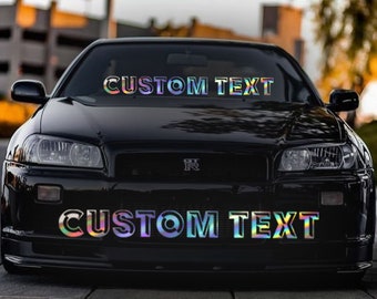 Custom Text Car Decal: 3D Rac Style Windshield Banner