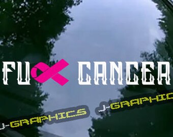 F**k Cancer Awareness Ribbon Vinyl Window Bumper Decal Sticker Laptop