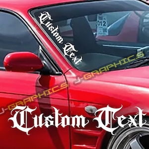 Custom Text Windshield Decal: 22&quot; Vinyl Car Truck Sticker