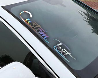 Custom Vinyl Pillar Banner Decal: Holographic Script Font
