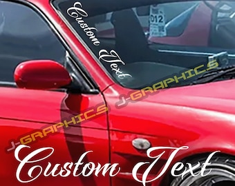 Custom Text Vinyl Decal: 22" Windshield Sticker for Car or Truck
