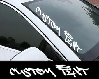 Custom Window Vinyl Pillar (Side Windshield) Banner Decal / Sticker, Handwritten / Graffiti font / A1